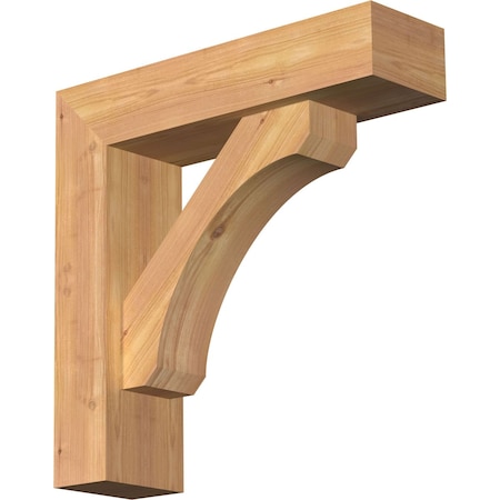 Ekena Millwork Legacy Block Smooth Bracket w/ Offset Brace, Western Red Cedar, 5 1/2"W x 20"D x 20"H BKT0604X20X20LEC05SWR